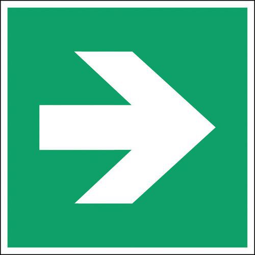 Cartello evacuazione-Freccia dir. destra 300x300 mm,