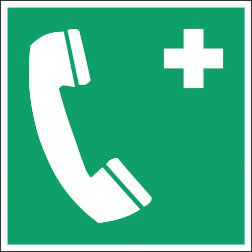 Cartello: Telefono di emergenza 315 x 315 mm,