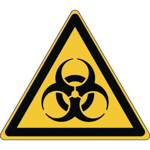 Cartello: Pericolo; Rischio biologico 87 x 100 mm,