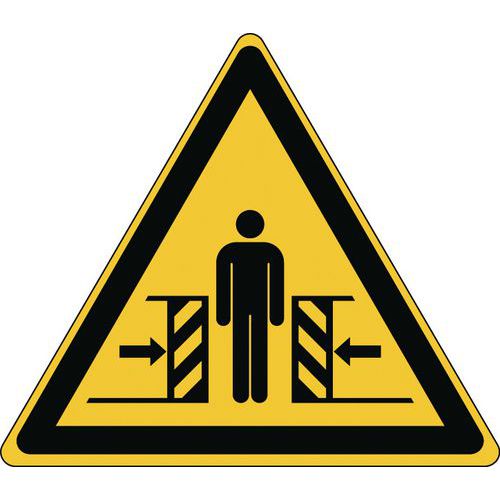 Cartello: Pericolo; Schiacciamento 173 x 200 mm,