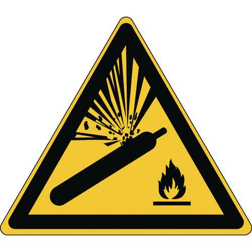 Cartello: Pericolo; Bombola pressurizzata 173 x 200 mm,