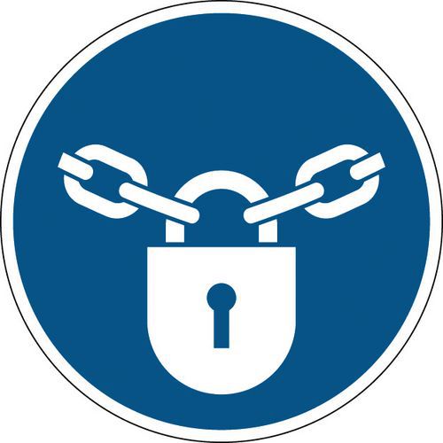 Cartello: Serratura obbligatoria 100 mm,