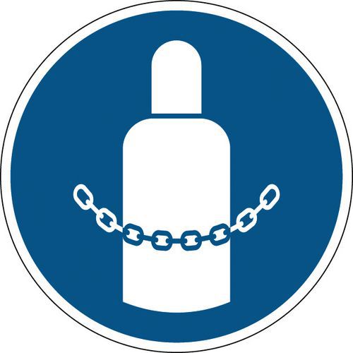 Cartello: Mettere al sicuro le bombole di gas 100 mm,