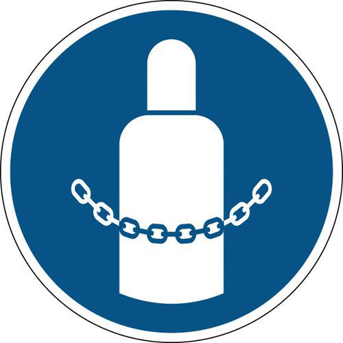 Cartello: Mettere al sicuro le bombole di gas 200 mm,