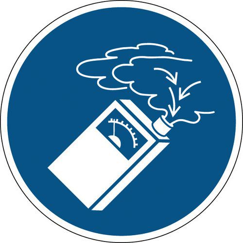 Cartello: Utilizzare il rilevatore di gas 200 mm,