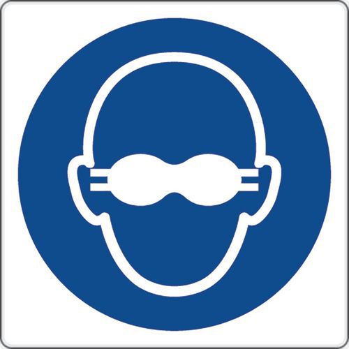 cartello 20x20 cm (occhiali con lenti opache obbligatori),