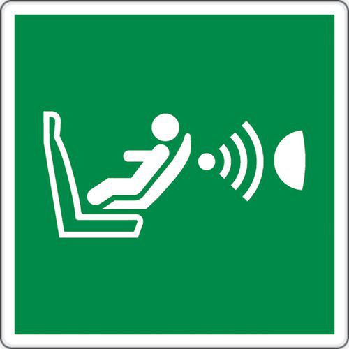 cartello 35x35 cm (rilevazione presenza seggiolino bambini),