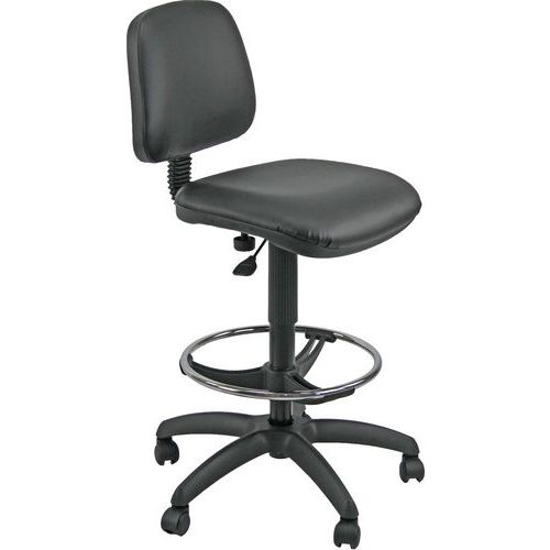 Sedia tecnica 6 c/poggiapiedi riv.sky nero H:101-127,