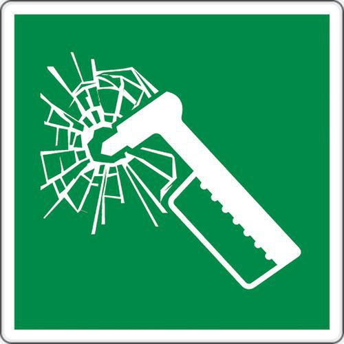 cartello 12x12 cm (martello di emergenza),