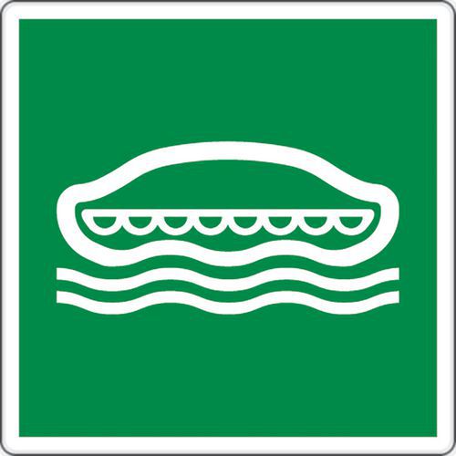 cartello 12x12 cm (scialuppa di salvataggio),