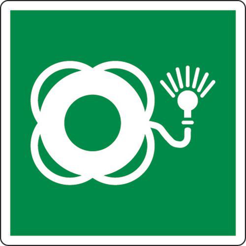 cartello 20x20 cm (salvagente con localizzatore luminoso),