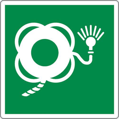 cartello 12x12 cm (salvagente con cima e localizz. luminoso),