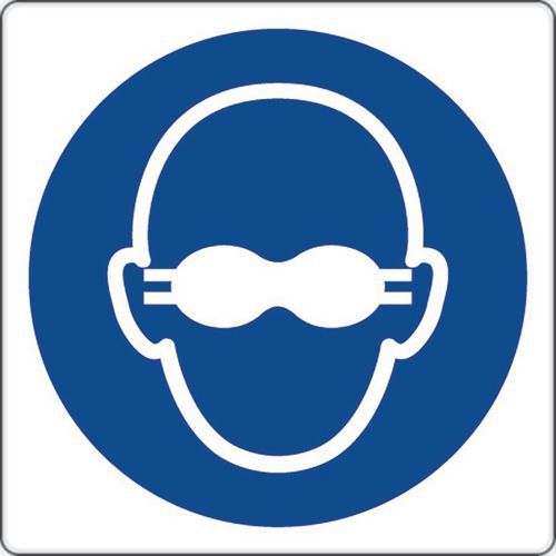 cartello diametro 20 cm (occhiali lenti opache obbligatori),