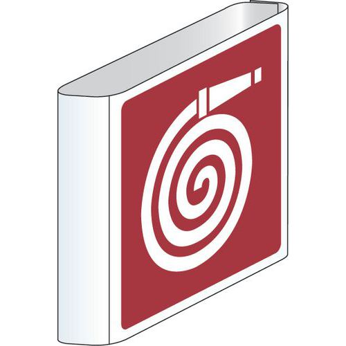 cartello 35x35 cm su due lati a bandiera (idrante),