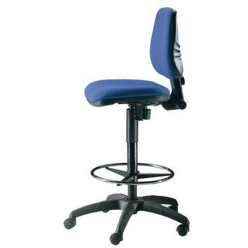 sedia tecnica 7 c/poggiapiedi riv.ignifugo blu H: 97-123,