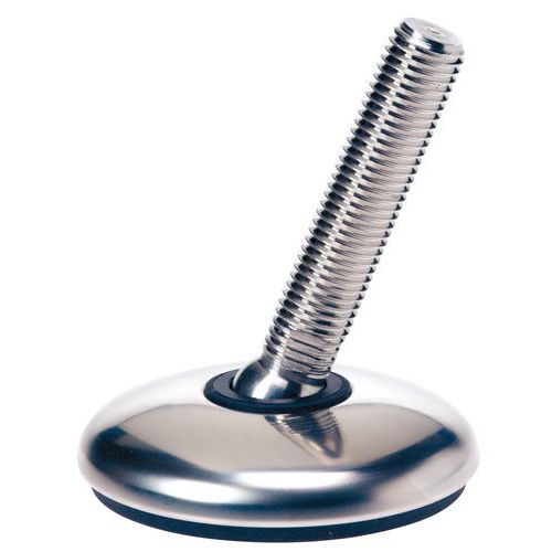 Piede in polipropilene, martinetto inox M16 - Alt.= 120 - Calotta inox,