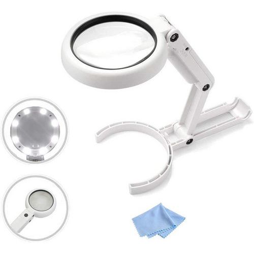 Lampada con lente d'ingrandimento portatile o da tavolo,