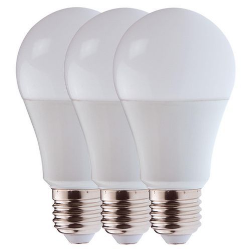 Pacco da 3 lampadine a led A60 E27 9W bianco freddo 820 lm,