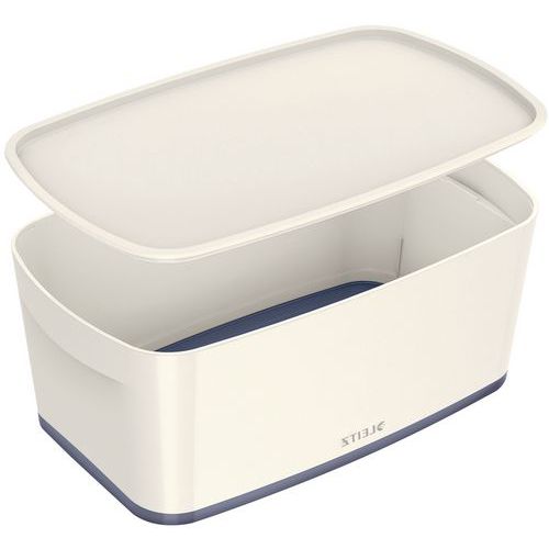 Scatole MyBox piccole con coperchio, bianco/grigio,
