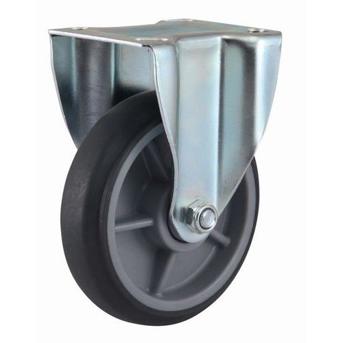 Rotella fissa rivestimento in gomma elastica grigio 150 mm 180 Kg,