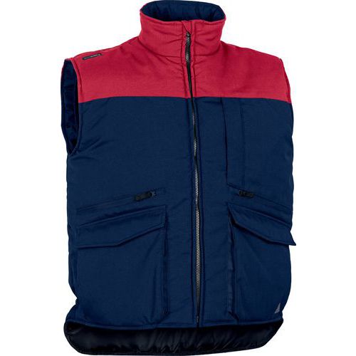 Gilet Multitasche poliestere cotone blu-rosso taglia S,