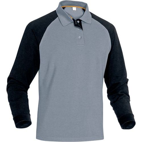 Polo 100% cotone grigio-nero taglia M,