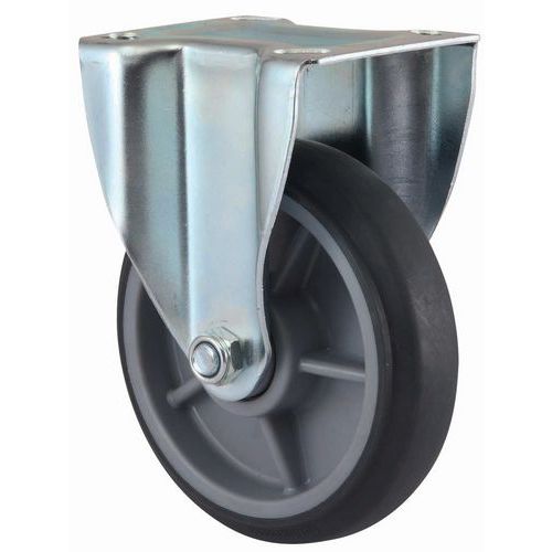 Rotella fissa rivestimento in gomma elastica grigio 125 mm 160 Kg,