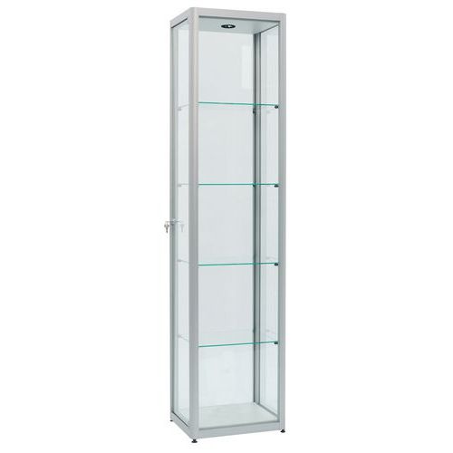 Vetrina espositiva 1 lampada modello Factory 100 - Argento,