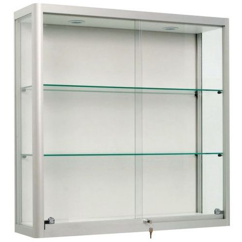 Vetrina espositiva 2 lampade modello Factory 600 - Argento,