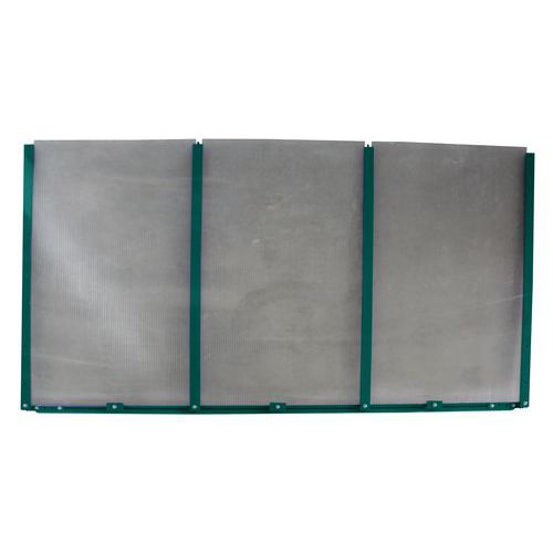 Protezione posteriore di colore verde per riparo a un lato - Tettoia inclinata,