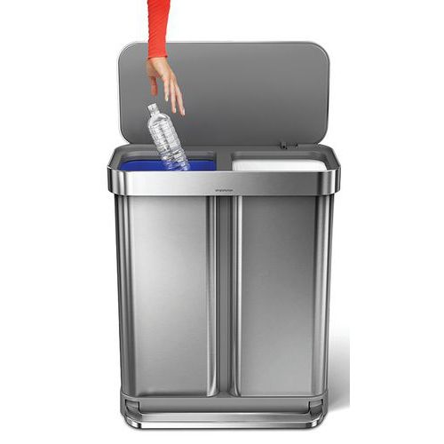 SUNDIS Green Bin - Cestino 25L Per Raccolta Differenziata | Plastica Riciclata, Design Rettangolare - Foto 12