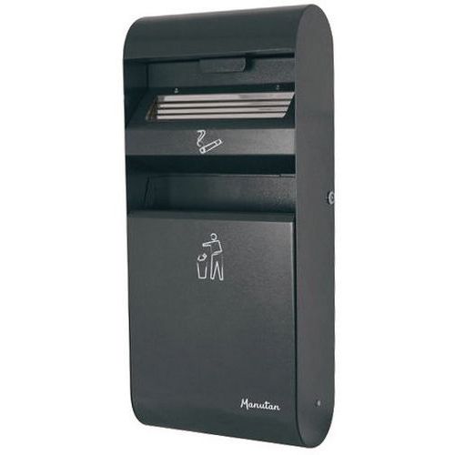 Posacenere/cestino da parete 3l/14l grigio antracite,