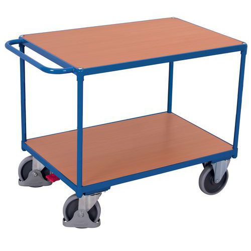 Carrello con 2 ripiani in legno - 850x500mm - Portata 400 kg,