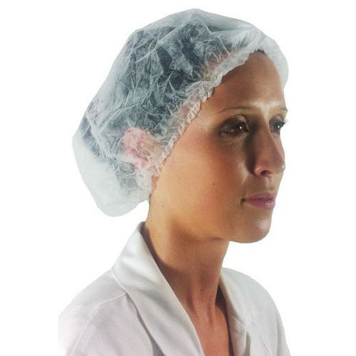 Cuffia monouso bianca PP 10 g/m² in scatola-dispenser,