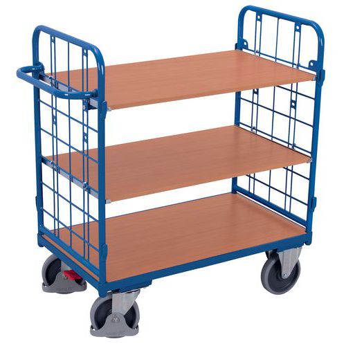 Carrello 3 ripiani legno barre vert. 1000x600 500kg Variofit,