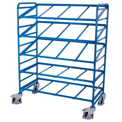 Carrello acciaio L1240 portacontenit., prof. 250kg Variofit,