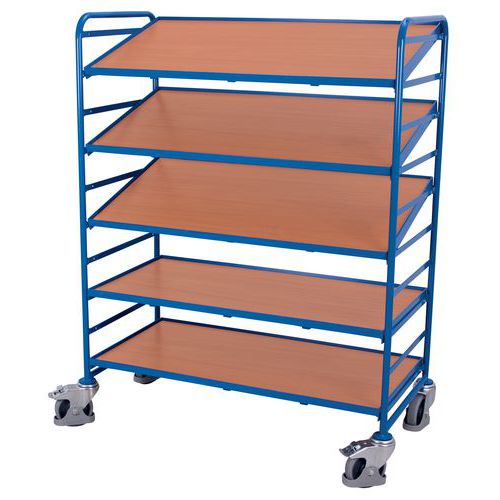 Carrello acciaio L1240 portaconten., ripiani 250kg Variofit,