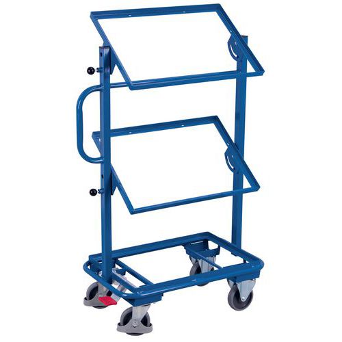 Carrello acciaio L610 portaconten., profil. 200kg Variofit,