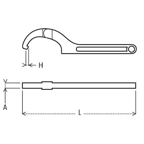 A: spessoreH: altezza pernoL: lunghezza
