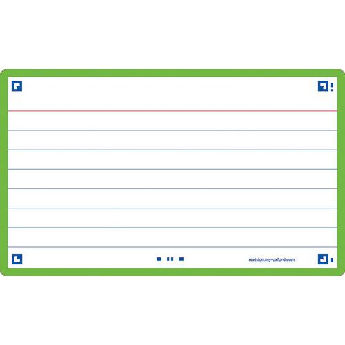 Schede Bristol Flash 2.0 75x125mm a righe bordo verde,