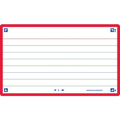 Schede Bristol Flash 2.0 75x125mm a righe bordo rosso - Oxf,