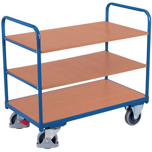 Carrello 3 ripiani legno barre vert. 850x500 250kg Variofit,