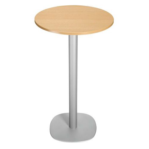 Tavolino da bar a base quadrata - New Line - faggio/alluminio,