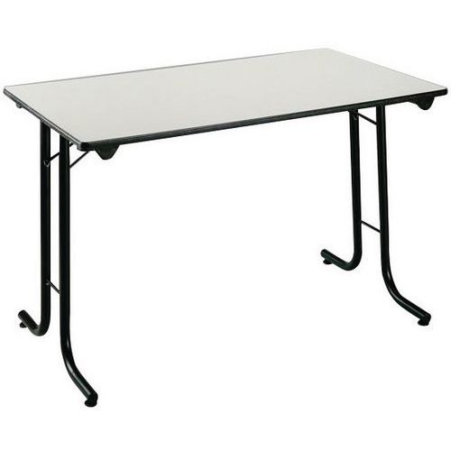 Tavolo pieghevole rettangolare - Grigio/nero 140x70 cm,