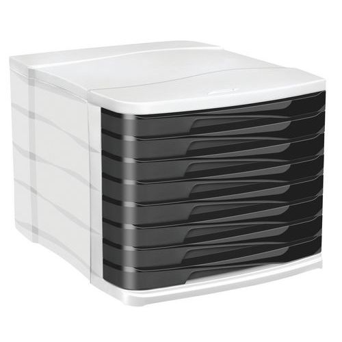 Blocco di archiviazione da 8 cassetti nero,