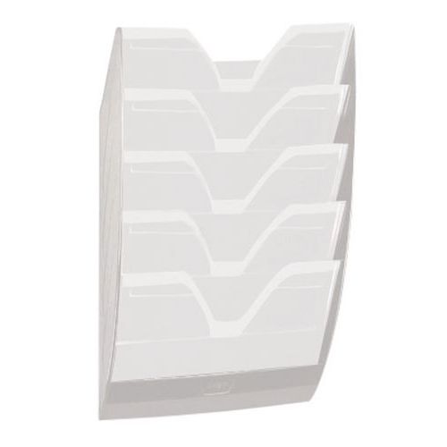 Espositore da parete 5 scomparti bianco / trasparente,