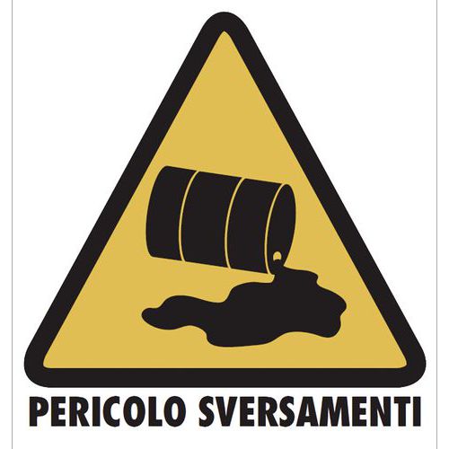 Cartello PERICOLO SVERSAMENTI pvc 1 mm rigido 210 X 297 mm,