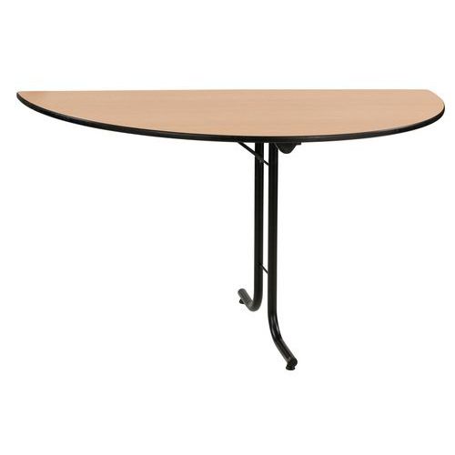 Tavolo pieghevole semicircolare - faggio/nero - 140 cm,