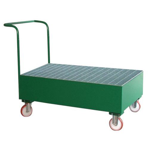 Carrello con vasca di ritenzione verniciato 2 fusti,