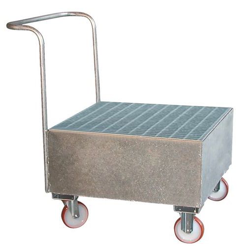 Carrello con vasca di ritenzione galvanizzato 1 fusto,